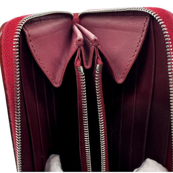 CELINE Paris Genuine Leather Zippy Wallet Red EUC w/ box, dust bag, tags, certs - Picture 12 of 15